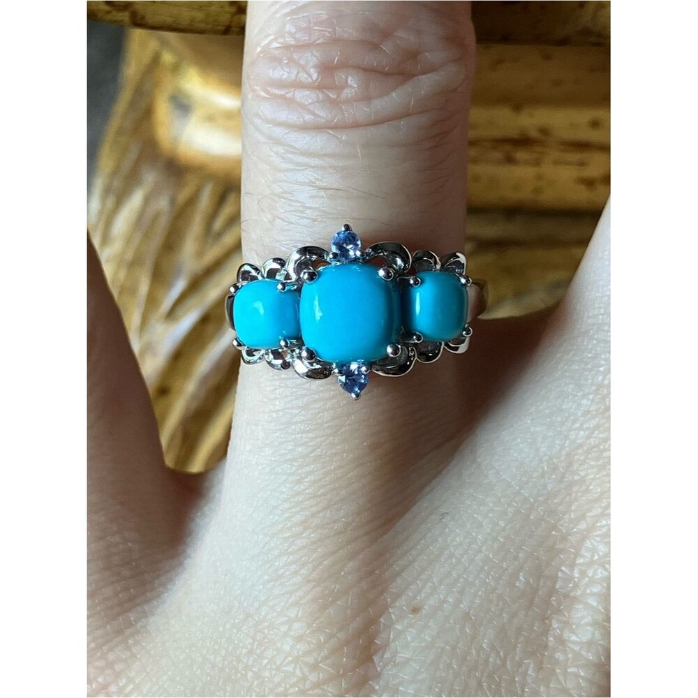 Sleeping Beauty Turquoise Tanzanite Ring Size 6